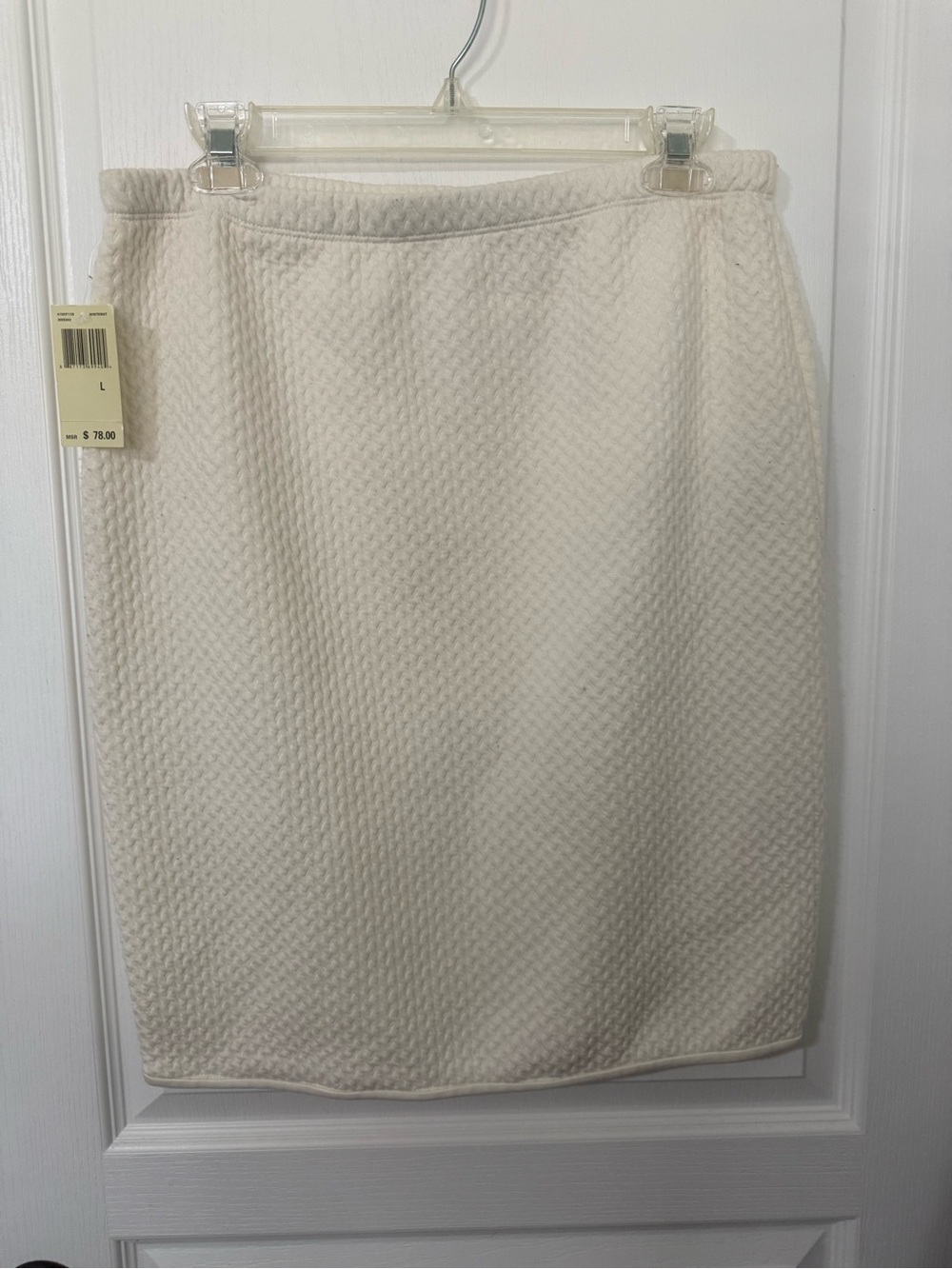 Max Studio Cream Textured Pencil Skirt